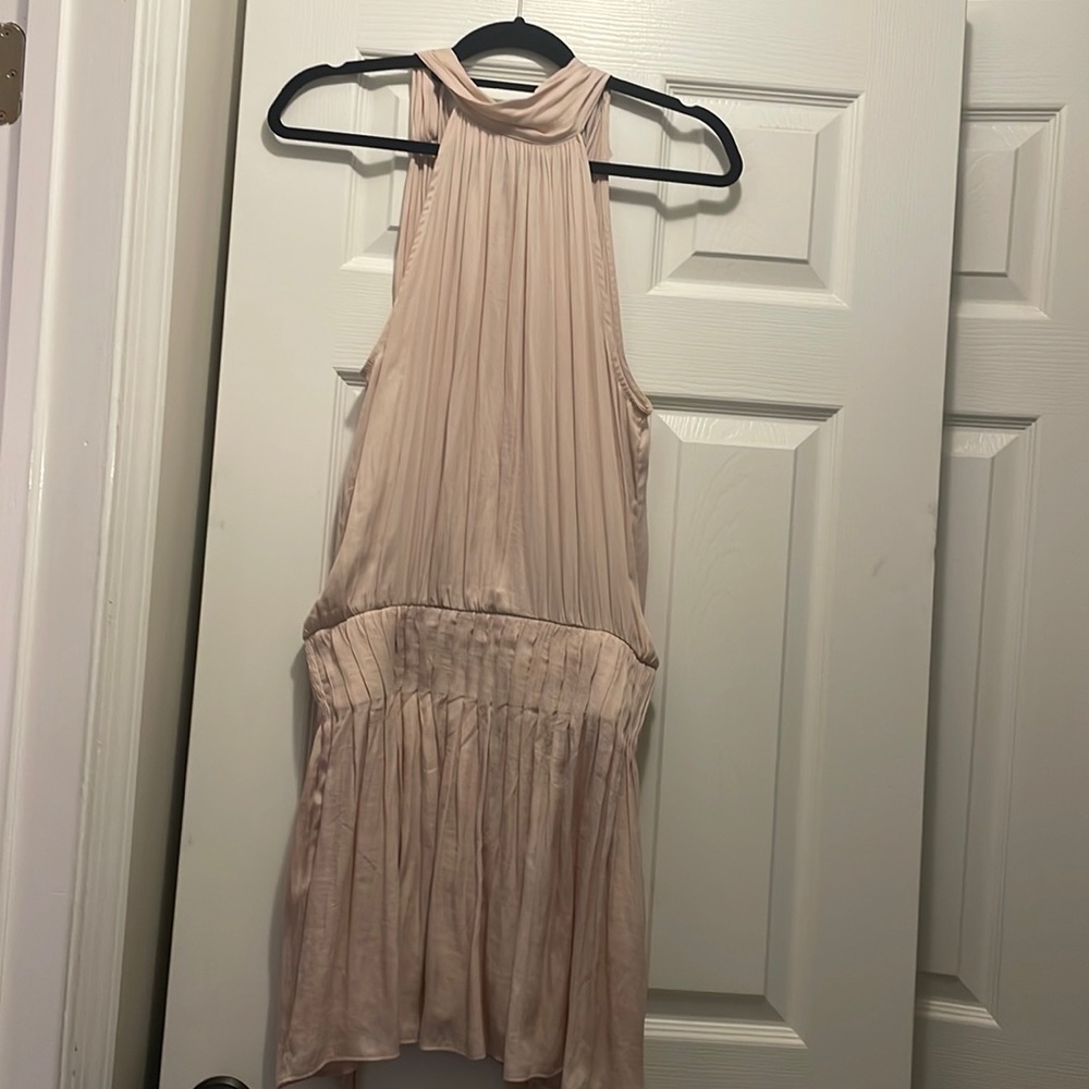 DO + BE halter neck elastic waist mini dress